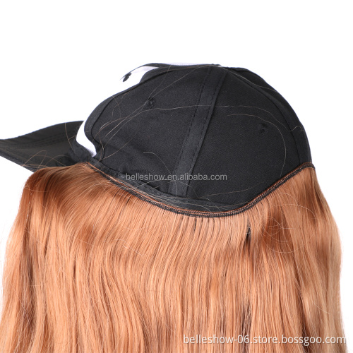 Hot sell Cheap Wholesale long black Baseball Caps straight Hair Wig Sale Low Price Black Long Wavy straight braid Baseball hat